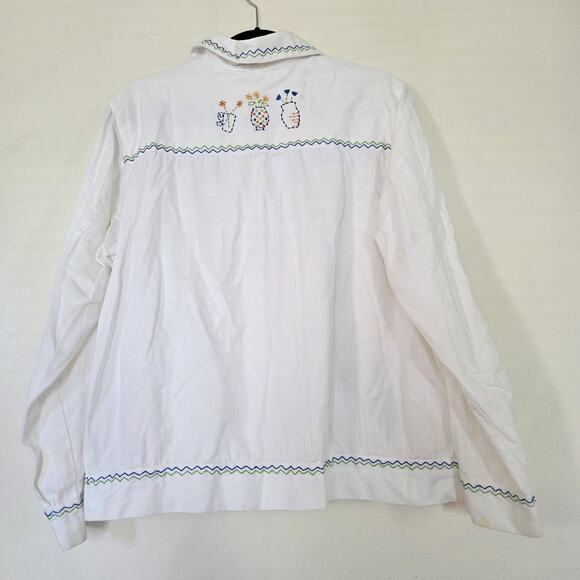 Vintage Embroidered Floral Gardencore Jacket Womens XL Wearable Art Cottage Boho - Picture 7 of 11